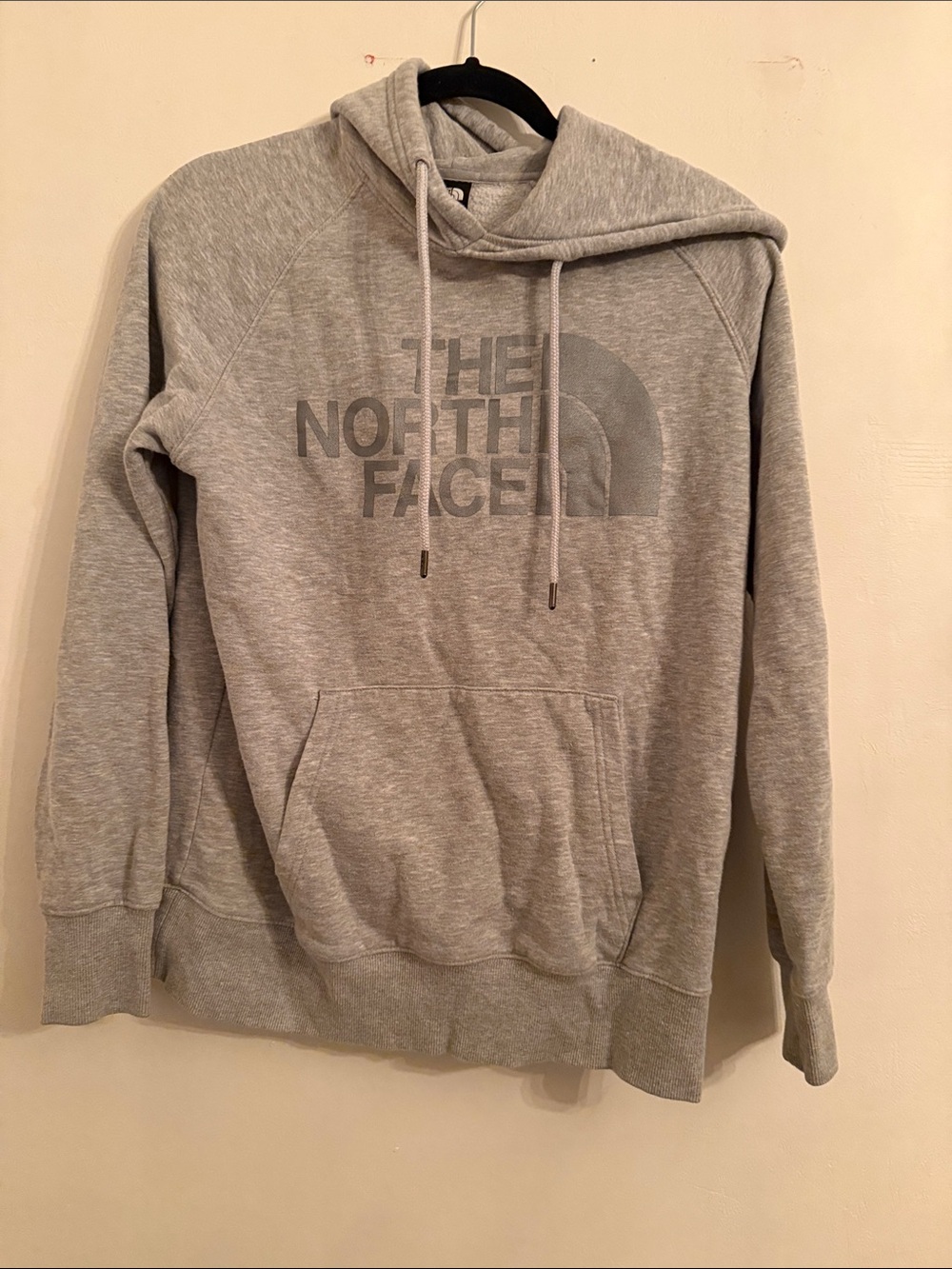 The North Face Light Gray Logo Pullover Hoodie